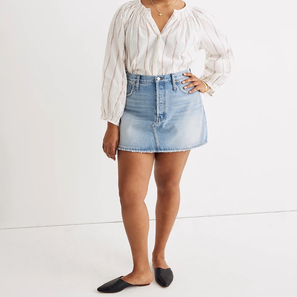 Madewell Light Blue Denim Mini Skirt